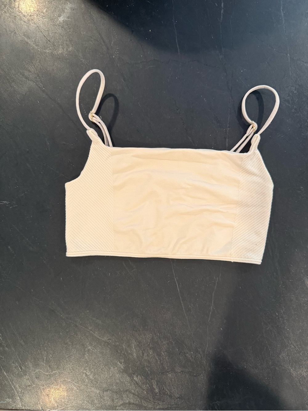 Anthropologie Cream Ribbed Stretch Bralette